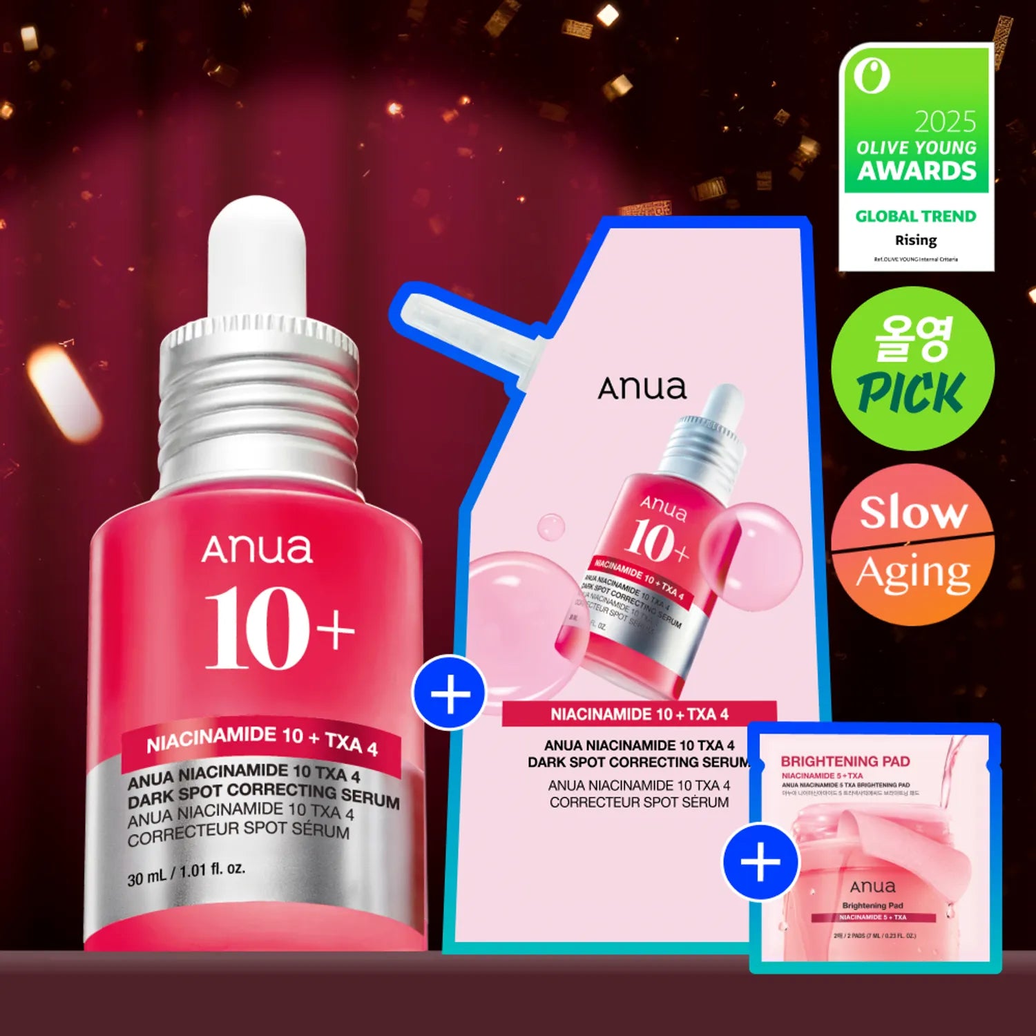 Anua Niacinamide 10 TXA 4 Dark Spot Correcting Serum 30ml(+Refill 30ml + Pad 2ea)