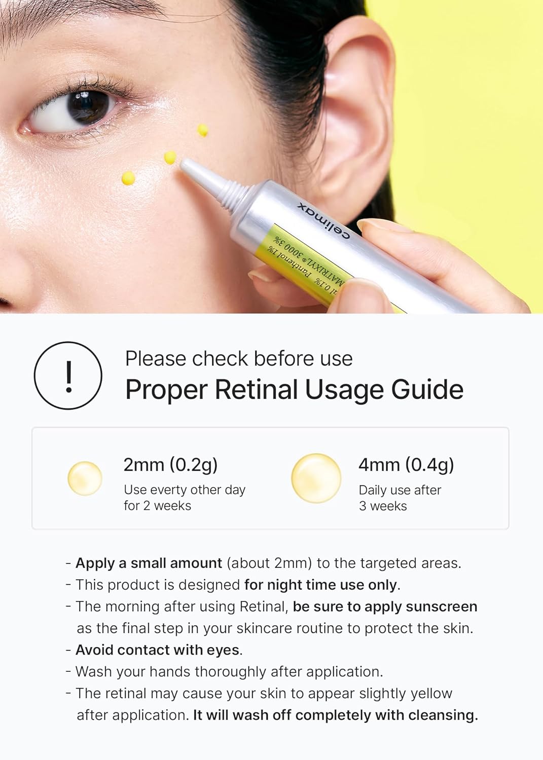 celimax The Vita A Retinal Shot Tightening Booster | 0.1% Retinal, Pore Minimizer, Wrinkles & Fine Lines, Firmer Skin, 15ml